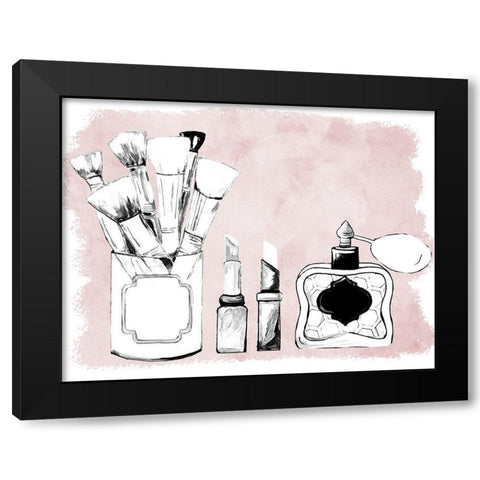 Makeup Set on Blush Black Modern Wood Framed Art Print with Double Matting by Ritter, Gina
