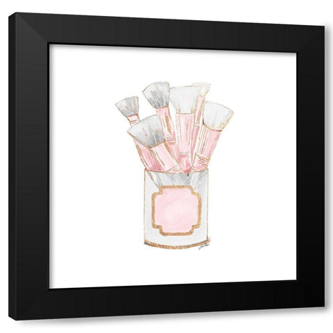 Makeup Brushes I Black Modern Wood Framed Art Print with Double Matting by Ritter, Gina