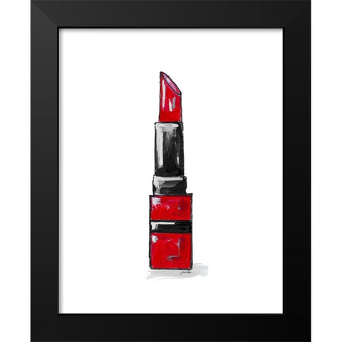 Red Lipstick I Black Modern Wood Framed Art Print by Ritter, Gina