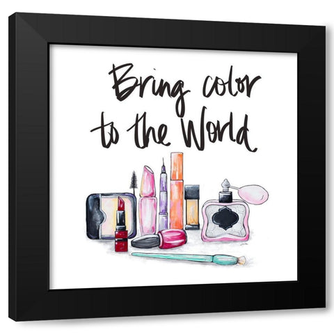 Bring Color to the World Square Black Modern Wood Framed Art Print with Double Matting by Ritter, Gina