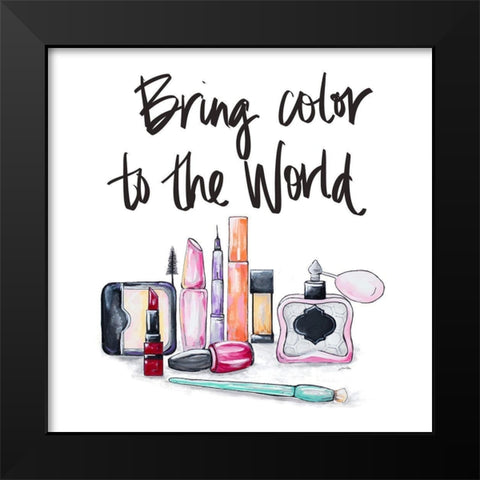 Bring Color to the World Square Black Modern Wood Framed Art Print by Ritter, Gina
