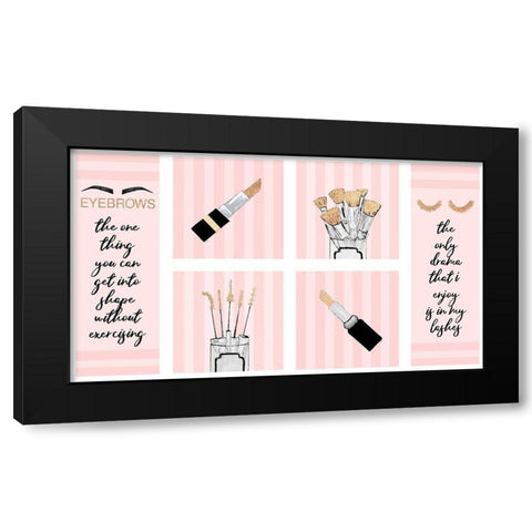 Makeup Quotes I Black Modern Wood Framed Art Print with Double Matting by Ritter, Gina