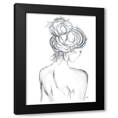 Messy Bun II Black Modern Wood Framed Art Print with Double Matting by Ritter, Gina