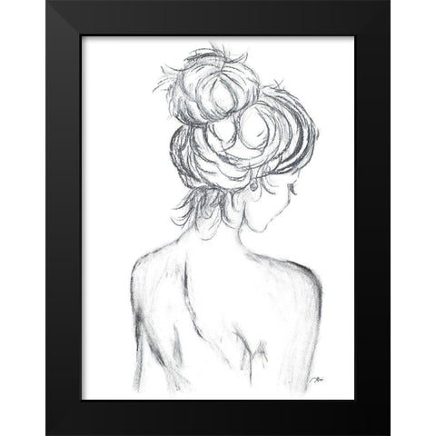 Messy Bun II Black Modern Wood Framed Art Print by Ritter, Gina