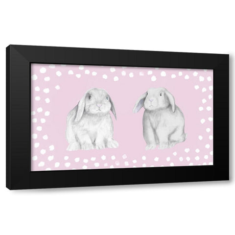 Sweet Bunnies Black Modern Wood Framed Art Print by Gaynor, Janice