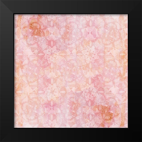 Pink Mandalas Black Modern Wood Framed Art Print by Loreth, Lanie
