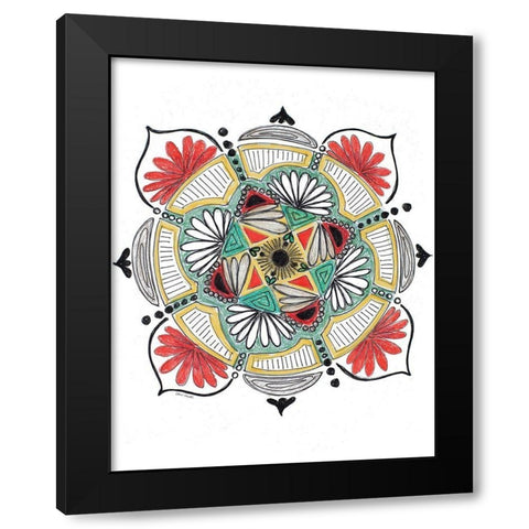 Autumn Mandala Black Modern Wood Framed Art Print by Loreth, Lanie