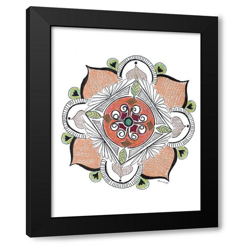 Earth Mandala Black Modern Wood Framed Art Print with Double Matting by Loreth, Lanie