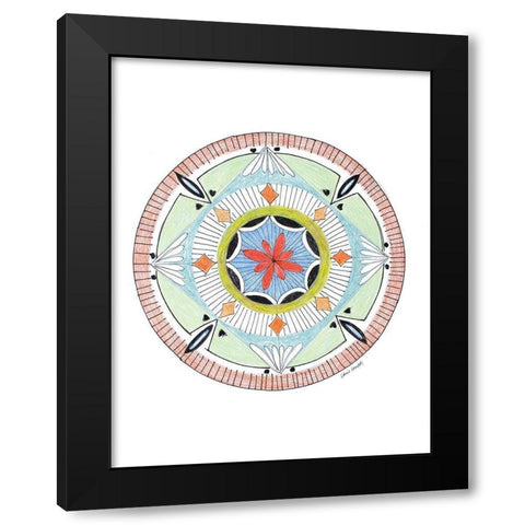 Green Mandala Black Modern Wood Framed Art Print by Loreth, Lanie