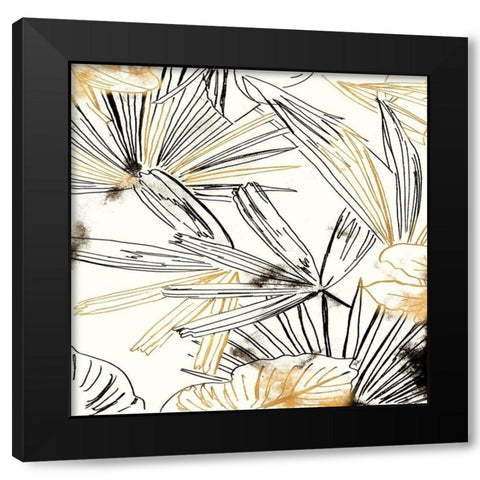 Selva Black And Gold Sketch I Black Modern Wood Framed Art Print with Double Matting by Pinto, Patricia