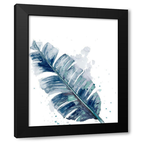 Teal Palm Frond III Black Modern Wood Framed Art Print by Pinto, Patricia
