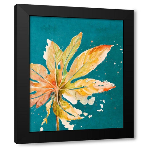 Palma Nueva on Teal Black Modern Wood Framed Art Print with Double Matting by Pinto, Patricia