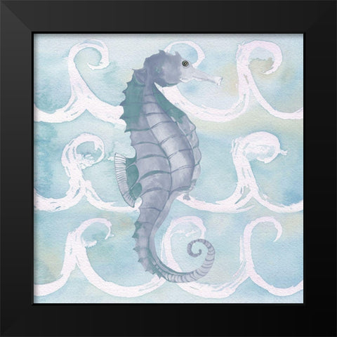 Azure Sea Creatures III Black Modern Wood Framed Art Print by Medley, Elizabeth