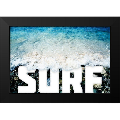 Surfs Up Black Modern Wood Framed Art Print by Mansfield, Kathy