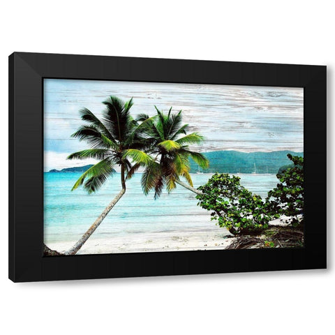 Hanging Palms on Wood Black Modern Wood Framed Art Print with Double Matting by Mansfield, Kathy