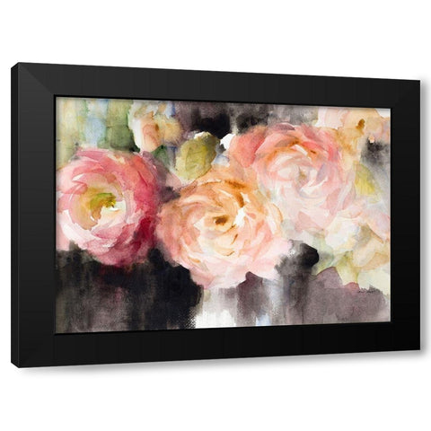 Black and Blush Blooms Black Modern Wood Framed Art Print with Double Matting by Loreth, Lanie