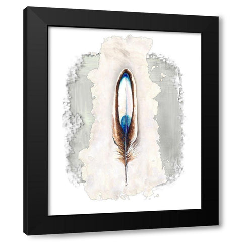 Simple Feather I Black Modern Wood Framed Art Print with Double Matting by Diannart