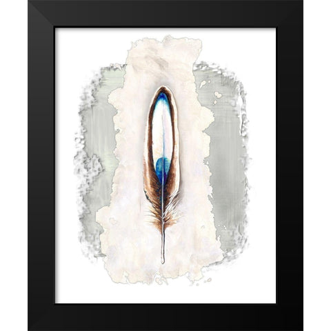 Simple Feather I Black Modern Wood Framed Art Print by Diannart