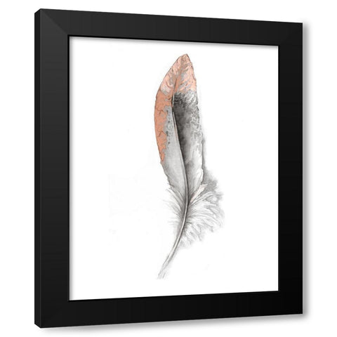 Soft Feather I Black Modern Wood Framed Art Print with Double Matting by Diannart