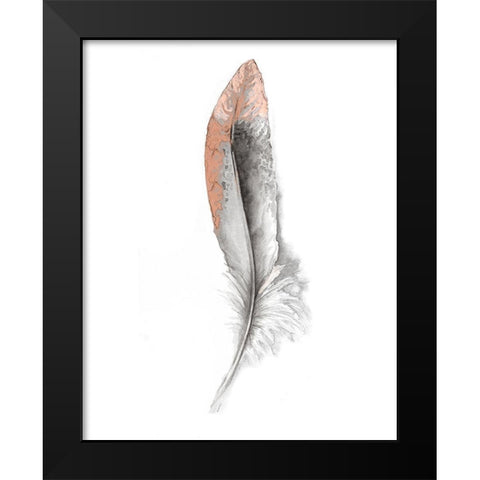Soft Feather I Black Modern Wood Framed Art Print by Diannart