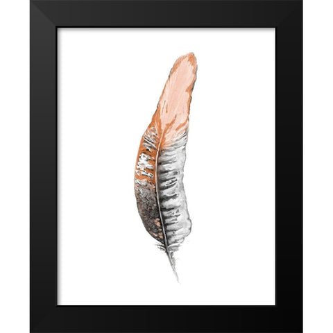 Soft Feather II Black Modern Wood Framed Art Print by Diannart