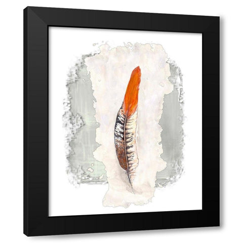 Simple Feather II Black Modern Wood Framed Art Print by Diannart