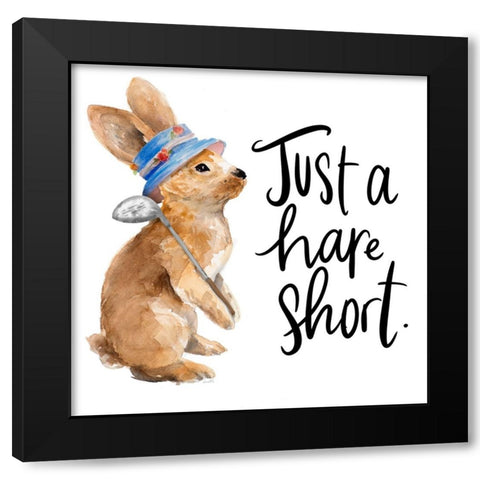 Just a Hare Short Black Modern Wood Framed Art Print by Loreth, Lanie