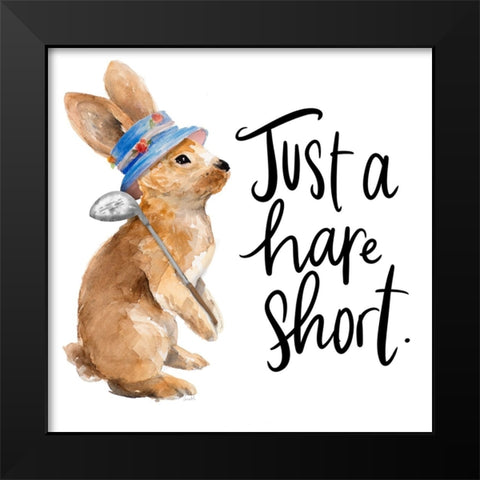Just a Hare Short Black Modern Wood Framed Art Print by Loreth, Lanie