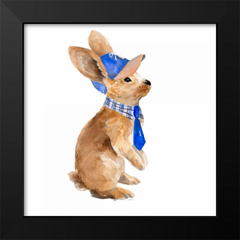 Trendy Meadow Buddy I (Ball Cap and Tie) Black Modern Wood Framed Art Print by Loreth, Lanie