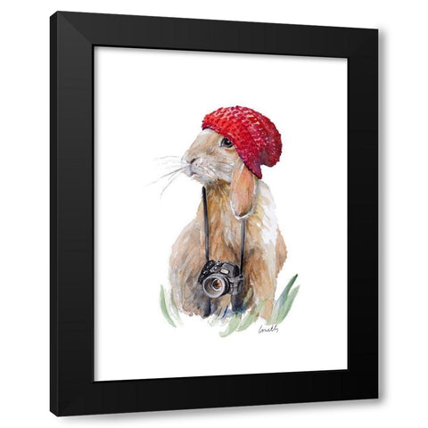 Modern Bunny I Black Modern Wood Framed Art Print by Loreth, Lanie