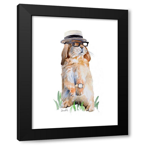 Modern Bunny II Black Modern Wood Framed Art Print by Loreth, Lanie