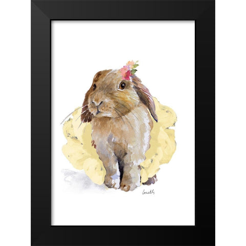 Ballet Bunny II Black Modern Wood Framed Art Print by Loreth, Lanie