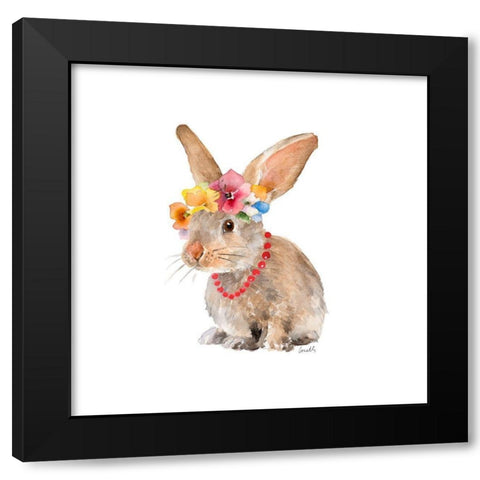 Trendy Meadow Buddy II (Pearls) Black Modern Wood Framed Art Print by Loreth, Lanie