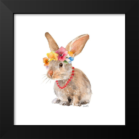 Trendy Meadow Buddy II (Pearls) Black Modern Wood Framed Art Print by Loreth, Lanie