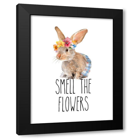 Inspired Trendy Bunnies I Black Modern Wood Framed Art Print with Double Matting by Loreth, Lanie