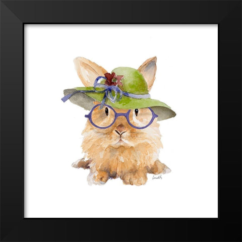 Trendy Meadow Buddy III (Purple Round Glasses) Black Modern Wood Framed Art Print by Loreth, Lanie