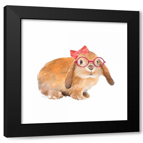 Trendy Meadow Buddy V (Singe Bow) Black Modern Wood Framed Art Print by Loreth, Lanie