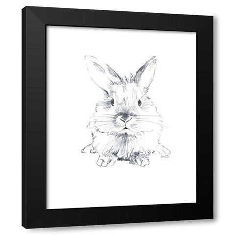 Sketched Rabbit V Black Modern Wood Framed Art Print with Double Matting by Loreth, Lanie