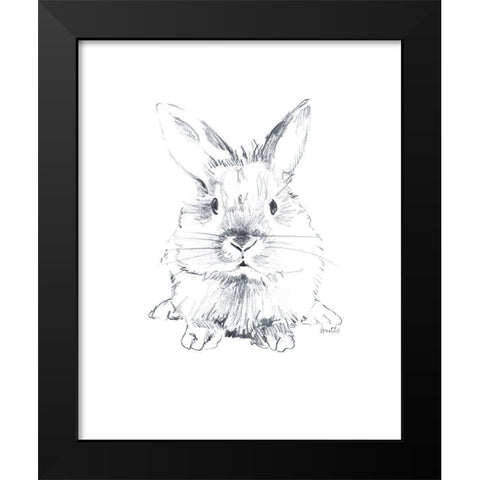Sketched Rabbit V Black Modern Wood Framed Art Print by Loreth, Lanie