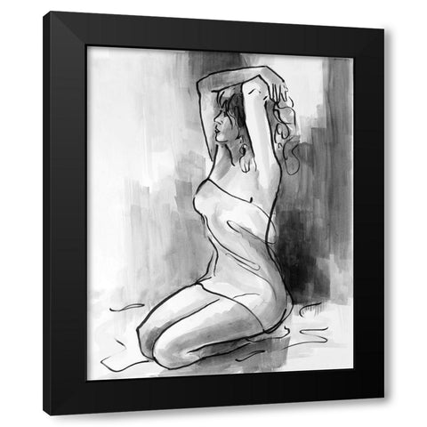 Rising Woman Black Modern Wood Framed Art Print with Double Matting by Loreth, Lanie