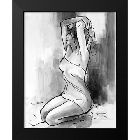 Rising Woman Black Modern Wood Framed Art Print by Loreth, Lanie