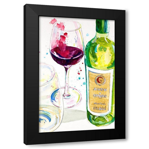 Red and White Wine II Black Modern Wood Framed Art Print with Double Matting by Pinto, Patricia