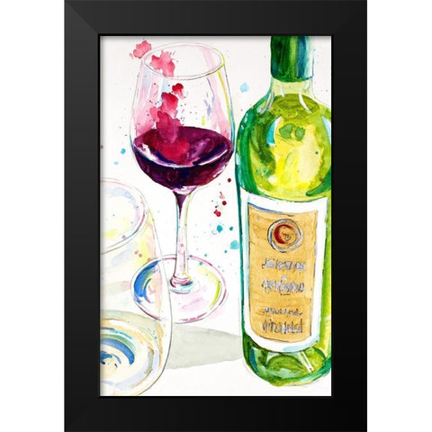 Red and White Wine II Black Modern Wood Framed Art Print by Pinto, Patricia