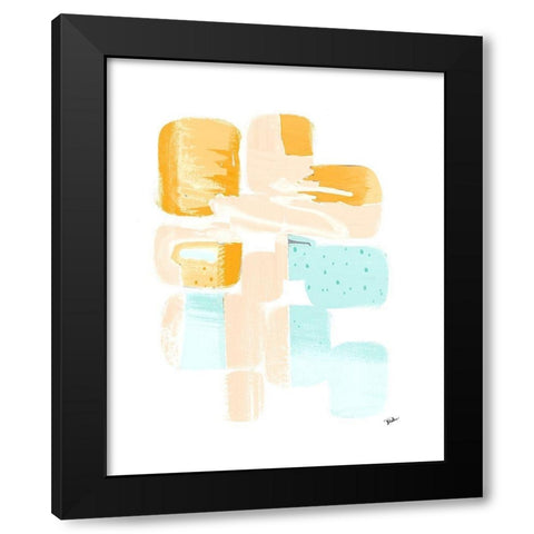 Little 70s Dots I Black Modern Wood Framed Art Print by Pinto, Patricia