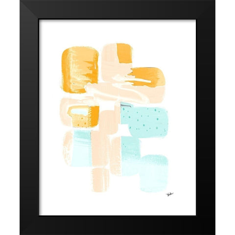 Little 70s Dots I Black Modern Wood Framed Art Print by Pinto, Patricia