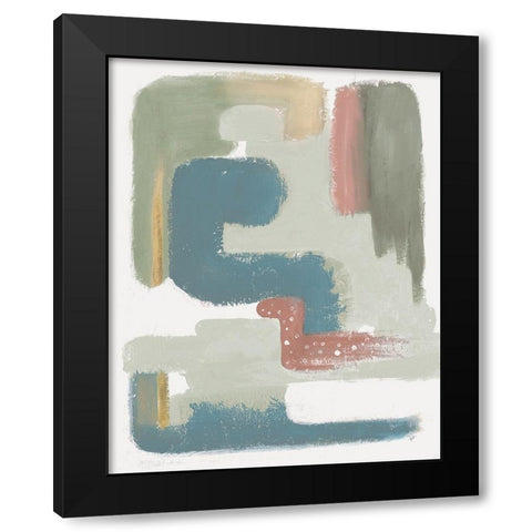 Maroon Bird Abstract Black Modern Wood Framed Art Print with Double Matting by Pinto, Patricia