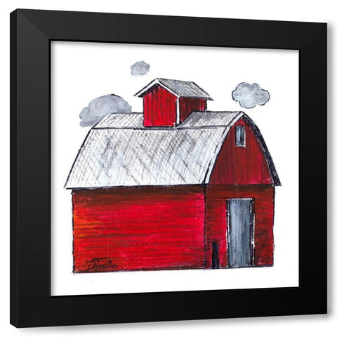 The Red Barn Black Modern Wood Framed Art Print with Double Matting by Pinto, Patricia