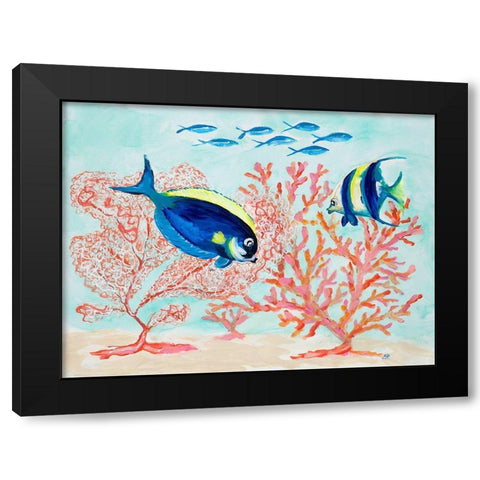 Coral Reef I Black Modern Wood Framed Art Print by DeRice, Julie