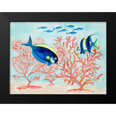 Coral Reef I Black Modern Wood Framed Art Print by DeRice, Julie