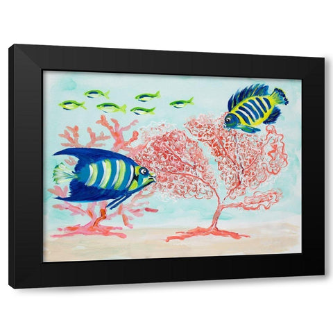 Coral Reef II Black Modern Wood Framed Art Print by DeRice, Julie